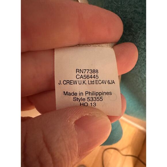 J. Crew Wool Stadium Cloth by Nello Gori Majesty Peacoat Turquoise Aqua Sz 12 P - Picture 8 of 9